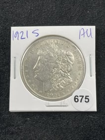 1921 S AU Morgan Silver Dollar Coin