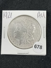 1921 AU Morgan Silver Dollar Coin