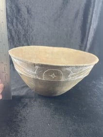 Caddo Engraved Bowl repaired Indian Artifact Arrowhead