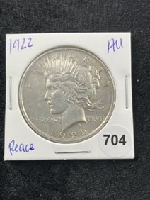 1922 AU Peace Silver Dollar Coin