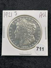 1921 S AU Morgan Silver Dollar Coin