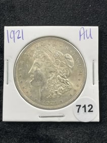 1921 AU Morgan Silver Dollar Coin