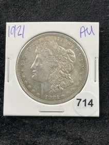 1921 AU Morgan Silver Dollar Coin
