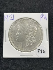 1921 AU Morgan Silver Dollar Coin