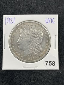 1921 UNC Morgan Silver Dollar Coin