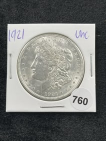 1921 UNC Morgan Silver Dollar Coin