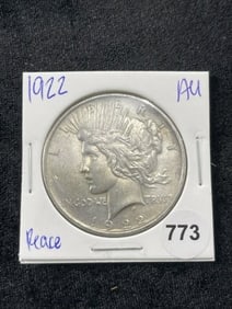 1922 AU Peace Silver Dollar Coin