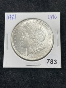 1921 UNC Morgan Silver Dollar Coin