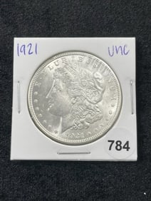 1921 UNC Morgan Silver Dollar Coin