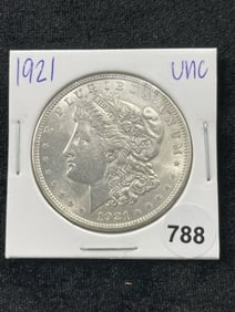 1921 UNC Morgan Silver Dollar Coin