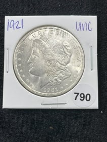 1921 UNC Morgan Silver Dollar Coin