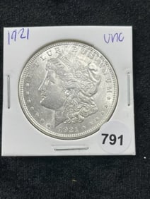 1921 UNC Morgan Silver Dollar Coin