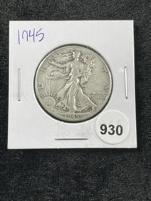 1945 Walking Liberty Half Dollar Coin