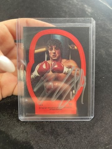 Sly Stallone authentic autographed boxing card: KEY WORDS: INDIAN ARTIFACT ARTIFACTS ARROWHEAD ARROWHEADS NATIVE AMERICAN MISSISSIPPIAN QUAPAW CADDO POTTERY COINS MORGAN DOLLAR PEACE DOLLAR SILVER COINS Arkansas. Now taking in consignments for pre-