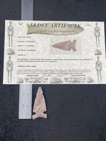 2 & 1/2" Big Sandy with John Royster COA from Texas ex - Don Oberdier Collection Indian Artifact