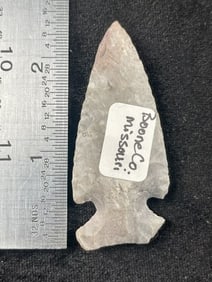 2 & 3/8" Side Notch from Boone County Missouri Indian Artifact Arrowhead
