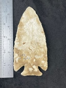 5 & 1/2" Hardin from Iowa Indian Artifact Arrowhead