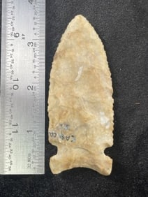3 & 1/2" Graham Cave from Cass County, Illinois Indian Artifact Arrowhead