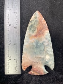 4 & 1/8" Snyders great color Indian Artifact Arrowhead