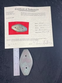 Gorget with Thomas Matthews COA from Lima, Ohio Indian Artifact Arrowhead
