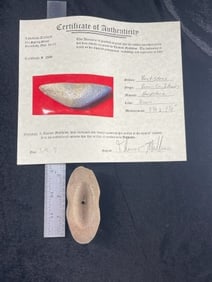 Boatstone with Thomas Matthews COA Brown County, Illinois Indian Artifact Arrowhead