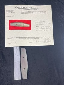 Gorget with Thomas Matthews COA from Delaware County, Ohio Indian Artifact Arrowhead