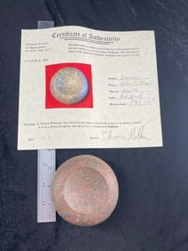 Discoidal with Thomas Matthews COA from Fulton County, Illinois Indian Artifact Arrowhead