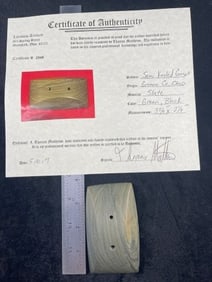 Semi Keeled Gorget with Thomas Matthews COA from Greene County, Ohio Indian Artifact Arrowhead