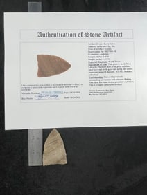 2 & 9/16" Kinney with Roy Motley COA from South Texas ex - T.L Donahoe Collection Indian Artifact