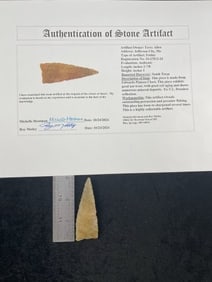 2 & 7/8" Friday with Roy Motley COA from South Texas ex - T.L Donahoe Collection Indian Artifact