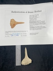 3 & 3/16" Drill with Roy Motley COA from South Texas ex - T.L Donahoe Collection Indian Artifact