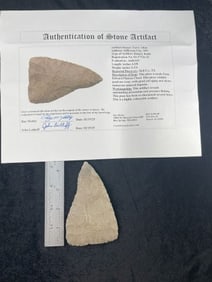 4 & 3/8" Kinney Knife with Roy Motley COA from Bell County, Texas Indian Artifact Arrowhead