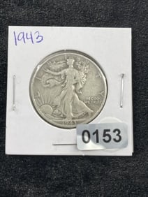 1943 Walking Liberty Half Dollar Silver Coin