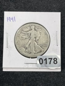 1941 Walking Liberty Half Dollar Silver Coin