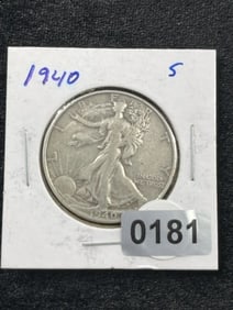 1940 S Walking Liberty Half Dollar Silver Coin