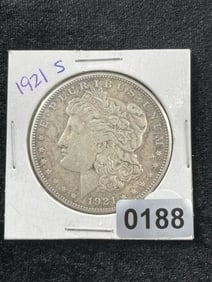 1921 S Morgan Silver Dollar Coin