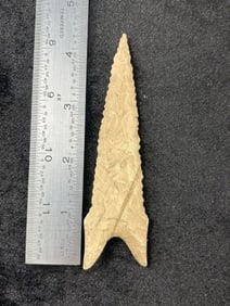 4 & 1/2" Dalton Indian Artifact Arrowhead