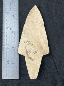 4 & 5/8" Adena Indian Artifact Arrowhead