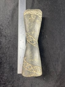 7 & 3/4" Snake Effigy Tube Pipe from the Ohio Collection Indian Artifact Arrowhead