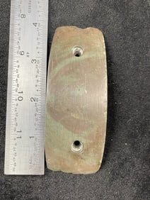 3 & 7/8" Green Stone Gorget from the Michigan Collection Indian Artifact Arrowhead