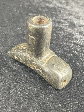 2 & 1/2" Fish Effigy Stone Hopewell Pipe Indian Artifact Arrowhead (1 of 8)