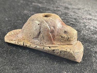 3 & 1/2" Beaver Effigy Stone Hopewell Pipe Indian Artifact Arrowhead