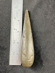 5" Engraved Lizard Effigy Plumett Indian Artifact Arrowhead