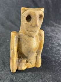 4 & 3/4" Human/Bird Effigy Stone Pipe Indian Artifact Arrowhead