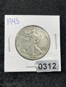 1943 Walking Liberty Half Dollar Silver Coin