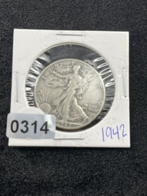1942 Walking Liberty Half Dollar Silver Coin