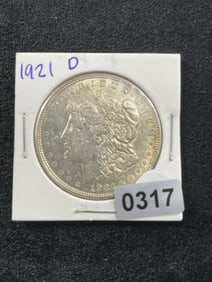 1921 D Morgan Silver Dollar Coin