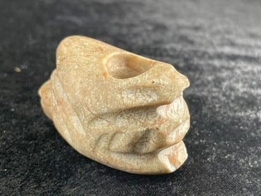 2 & 1/4" Engraved Stone Pipe Indian Artifact Arrowhead