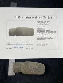 4 & 3/4" Danish Axe with Roy Motley COA from Denmark Indian Artifact Arrowhead