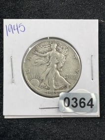 1945 Walking Liberty Half Dollar Silver Coin